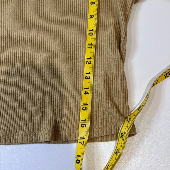 y2k brown square neck long sleeve top fall elena gilbert autumn cozy minimal 90s - Picture 6 of 7